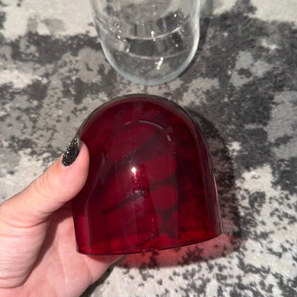 Fred Sugar Fix Red and Clear Glass Dome candy jar